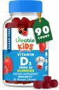 Vitamina D gratuita de azúcar para niños 1000 UI – Gran sabor natural Gummy Suplemento – Gluten libre vegetariano – para huesos fuertes y saludables, para niños, adolescentes, Toddler, 90 Gummies
