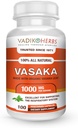 Vadik Herbs Certified Organic Vasak ← Vasaka (Justicia adhatoda) Powder  100 vegicaps ← Tested in USA Safety Tested ¦ Helps to Proper Function of The Lungs and Healthy Respiration (100 Vegicaps)
