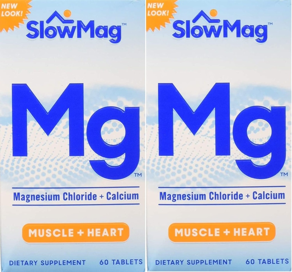 Chloride de magnesio de bajo calibre con calcio, embalaje mayo Vary, 60 cuenta (Pack of 2)