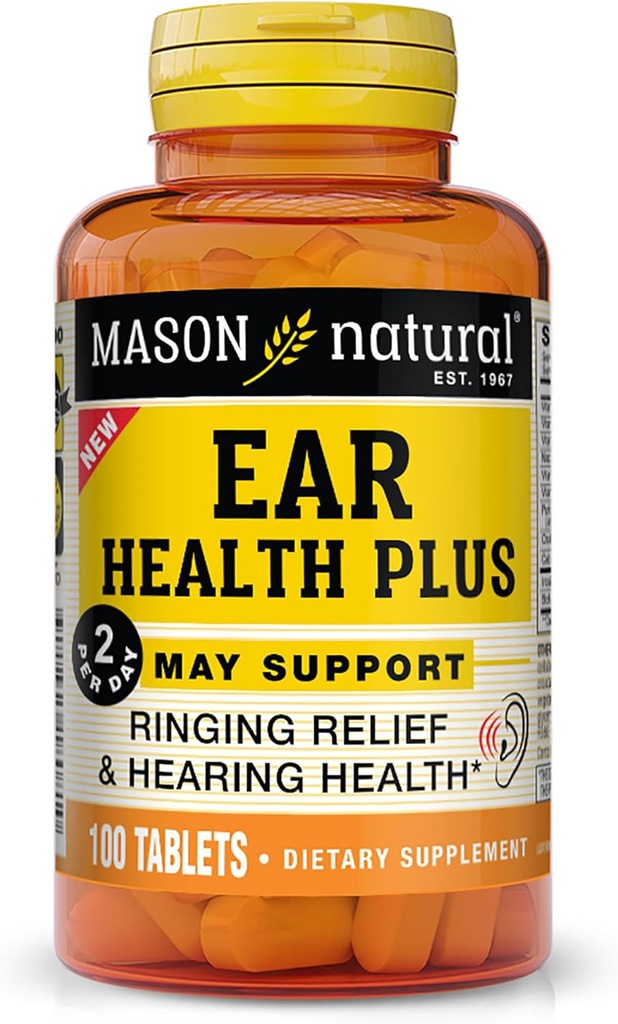 MASON NATURAL Ear Health Plus with B Vitamins, 50 Day Supply, Supports Normal Ear Health and Ringinging