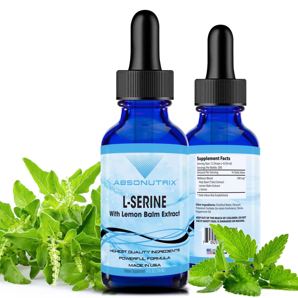 Complejo Absonutrix L-Serine 500 mg - 4 Oz Botella Líquida - 200 Serviciones por botella Made in USA All Natural