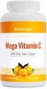Nutri-Align Mega Vitamin C | 120 High Strength Vitamin C 1000mg Capsules - Vitamin C and Zinc, Iron & Copper Supplement | VIT C Supplements | Gluten & Sugar Free | Powerful Antioxidant