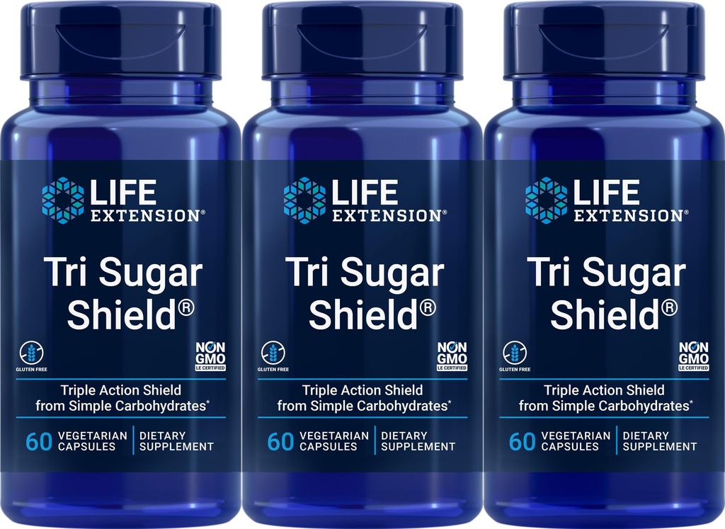 Life Extension Tri Sugar Shield, 60 Vegetarian Capsules (Pack of 2)
