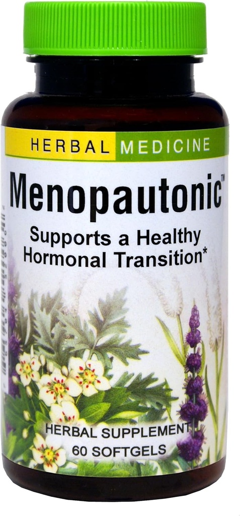 Herbs Etc. Menopautonic - Asistencia Hormonas saludables - Menopausal Health Supplement with Chastetree Berry, Black Cohosh & Ginseng - Supports Ovary Health & Vaginal Walls - 60 Softgels (60 Servings)