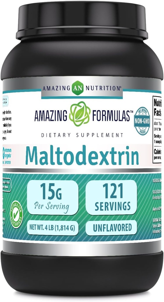 Fórmulas increíbles Maltodextrin ← 15 Grams Por Servir TENIDO 121 Serviciones TENIDO 4 LB Powder Suplemento TENIDO EN USA