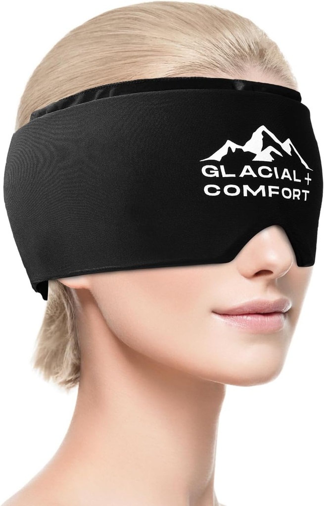Glacial Comfort Migraine Relief Cap - Cold Therapy &amp; Compression for Headache Relief, Ajustable " Reutilizable, Freezable, Inodoro, no tóxico, cómodo Fit for All Head Sizes, Mothers Day Gift Idea.