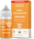 Promesa de la madre Bebé Orgánica Vitamina D gotas TENIDO 100% Planta Basada TENIDO Crecimiento saludable &amp; Desarrollo de los huesos TENIDO Age Newborn+ ANTE 180 Sirve para bebés Vitamina D3 Líquido para bebés &amp; niños