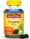 Nature Made Choline Suplementos, Supports Liver Health, Nervous System Function and Brain Health, 40 Vegan Gummies, 20 Day Supply