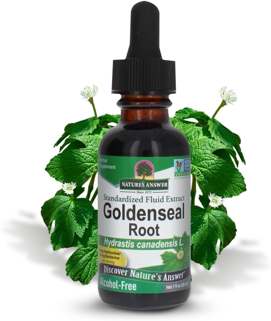 Respuesta de la naturaleza Goldenseal Root ← Herbal Supplement TEN Apoya un sistema sano de inmunológico TEN Gluten-Free &amp; Alcohol-Free 1oz (2 Pack)