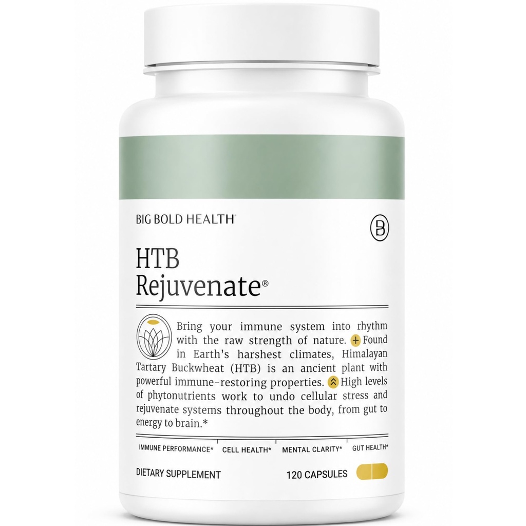 Big Bold Health HTB Rejuvenate - Immune Support Supplement with Himalayan Tartary Buckwheat - 2 Month Supply - Polyphenol Rich Formula - Gluten Free, Dairy Free, Non-GMO (120 cápsulas)