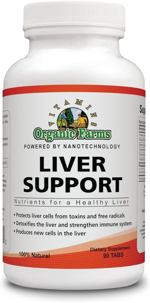Farmas ecológicas Vitaminas Soporte para hígado - Nutrientes para un hígado saludable - 90 Tabletas - Suplemento dietético 100% natural
