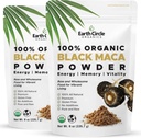 Organic Black Maca Peruana Root Powder ← Black Maca Root for Men ← Suplemento Natural ← Vitaminas Esenciales, Minerales y ácidos grasos Mejorado Energía Silencioso Apoyo Inmunitario (8oz, Pack of 2)
