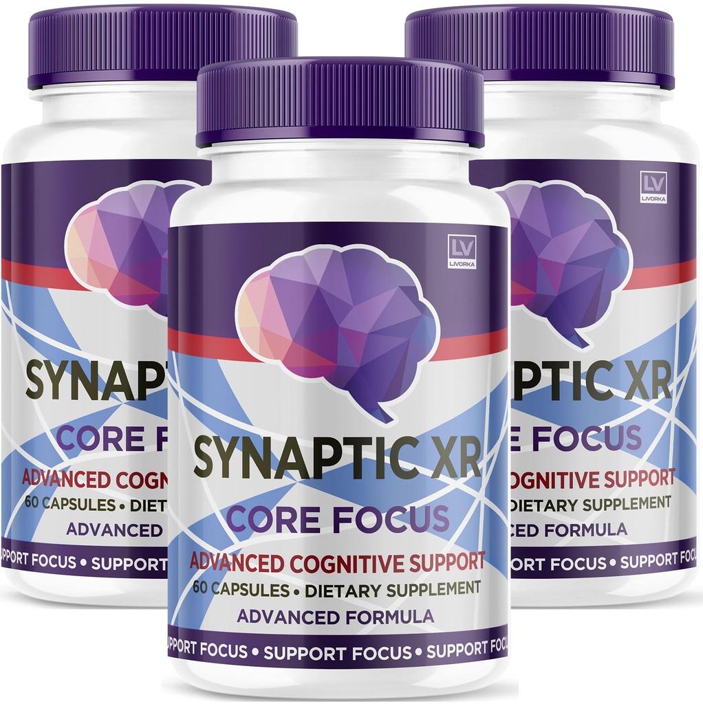 (3 Pack) Synaptic XR Capsules, SynapticXR, Synaptic XR Core Focus, Synaptic XR Brain Caps, Synaptic XR, Brain Synaptic XR, Synaptic XR Advanced Formula 180 Capsules para 3 meses