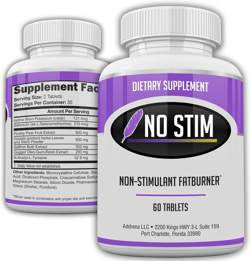 Píldoras dietéticas no estimulantes que funcionan - Apetito Suppressant &amp; Best Caffeine Free Weight Pérdida Suplemento- Natural Thermogenic Fat Pill- 60 Tablets