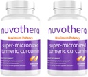 Nuvothera Super-Micronized Turmeric Curcumin Capsules 2-Month Supply Rapid Absorption, Whole Root, Non-GMO, Skin, Gut Health & Antioxidants(120 cápsulas)