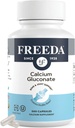 Freeda Calcium Gluconate – Kosher Vegan Calcium Supplement – Easy to Digest & Absorb – Supports Bone Strength – Pure Calcium Without Vitamin D – (500 cápsulas)