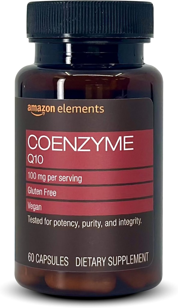 Elementos Vegan CoQ10 100 mg - Producción Normal de Energía, Apoya la Salud Cardiovascular - Suministro de 2 meses (60 cápsulas)