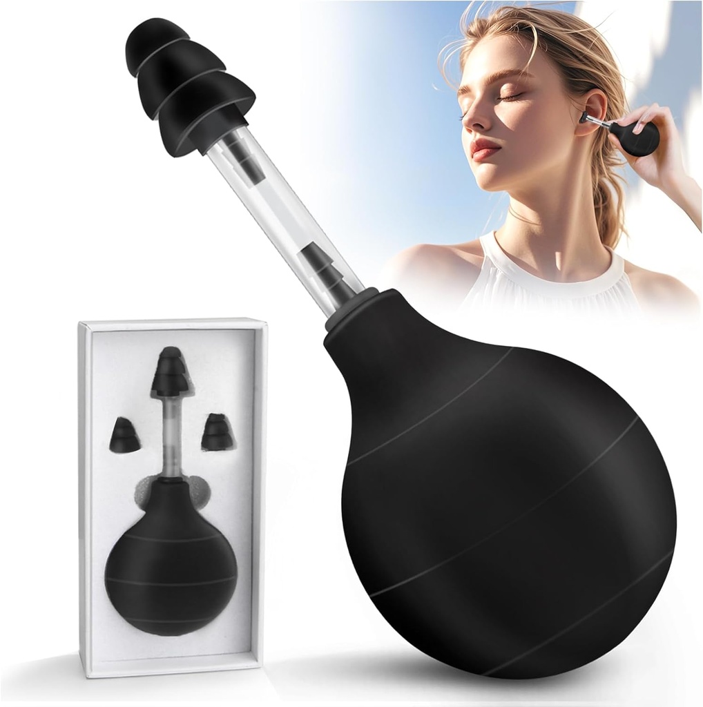 Ear Pressure Tool, Ear Pressure Relief Suction Device, Migraine and Headache Relief Inner Ear Balance, Airplane Ear Pressure Relief,Reducir Dolor, Estrés, Tension via Inner Ear Pressure - Negro
