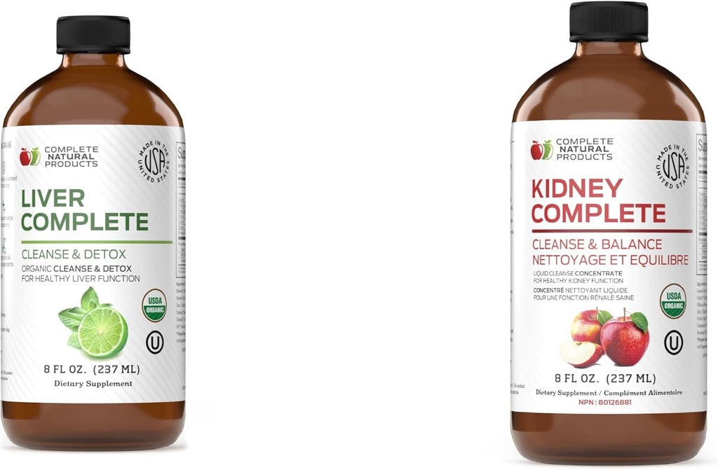 Complete Natural Products Liver Complete 8oz & Kidney Complete 8oz Bundle