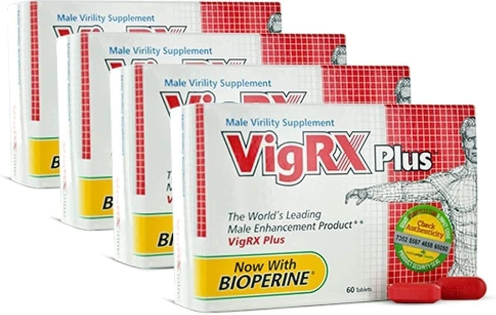 VigRX Plus Masculino Virility Herbal Suplemento dietético Pill - 60 Tablas (4 Caja)