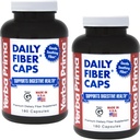 Yerba Prima Daily Fiber Formula - 180 caps (Pack of 2) - Soluble & Insoluble Suplemento de fibra dietética - Colon Cleanse - Gut Health - Vegan, Non-GMO, Gluten-Free