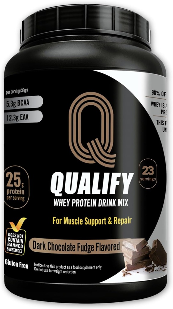 Dark Chocolate Whey Protein Powder. 25g Protein Shake Powder for Post Workout Recovery, Smoothie & Baking. Gluten & Sugar Free, Highly Kosher, With Amino Acids (5.5g BCAA, 2.7g Leucine), 23 Servings