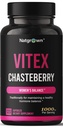 Natgrown Vitex Chasteberry Suplemento para Mujeres 1,000 mg - Soportes Equilibrio hormonal & fertilidad - Agnus Castus Chaste Tree Vitex Berry Fruit Extract Capsules - 120 Ct
