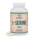 L-Serine Capsules (Tercera Parte Tested) - 2.000 mg Servimientos Usados en Estudio Clínico, 180 Cuenta, 500 mg por Cápsula (L Serine Amino Acido para Producción de Serotonina y Apoyo Cerebral) por Madera Doble