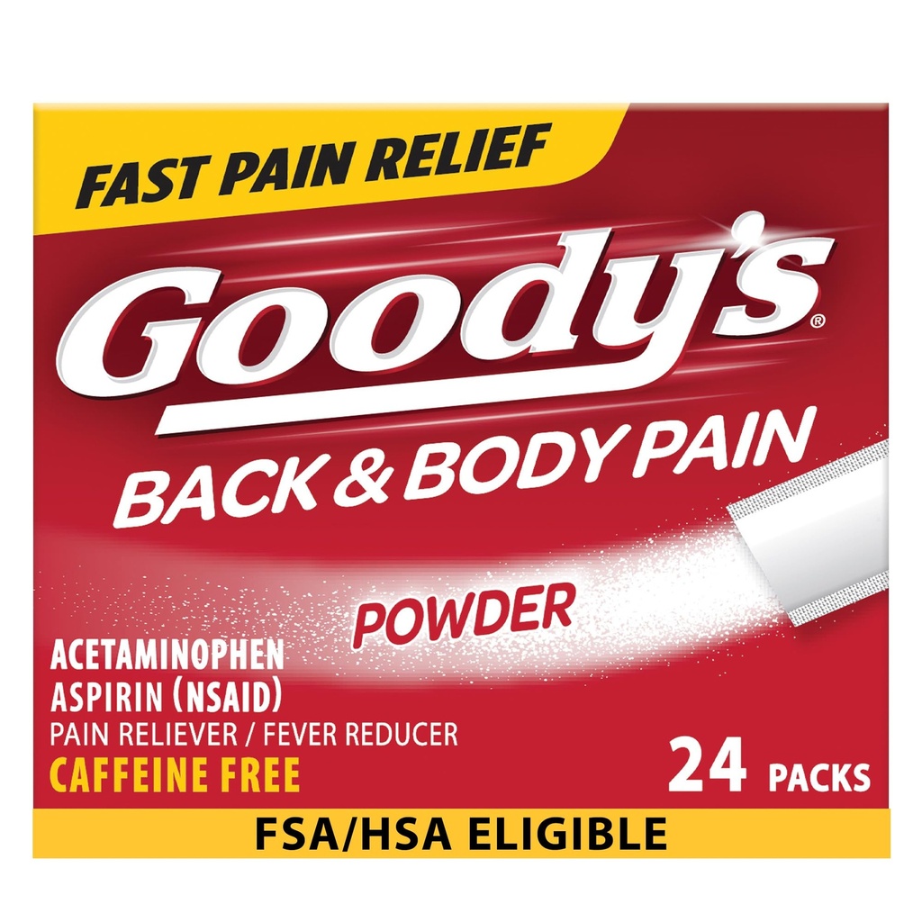 Goody's Back and Body Pain Relief Powder, 24 ct (Pack of 1)