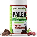 Paleo Perfection Cherry Chocolate Grass Fed Beef Collagen Protein Powder with Stevia - Paleo, Keto, SCD, AIP Protein Powder w/ Apple Fiber, Carrot & Broccoli - 300g Protein Powder & Superfood Blend