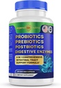 Probióticos Prebióticos Postbióticos Enzymes Digestivos 4 en 1 cuenta de Fórmula 60 (Pack of 1)