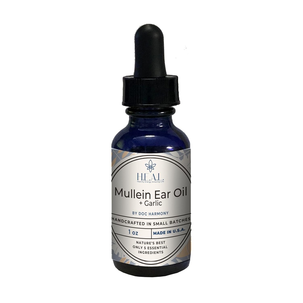 Harmony's Mullein Ear Oil + Garlic Oil - 1oz for dry, itchy ears