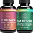 Primal Crecimiento del cabello de cosecha & Suplementos multivitamínicos para Mujeres y Hombres Multi cápsulas de vitaminas y peluquería Complejo píldoras Bundle