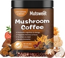Café de hongos para Smoothies/Latte, Mushroom Powder Blend (57 Servings) con Lions Mane, Reishi, Cordyceps, Turquía Tail, Chaga - Mushroom Supplement for Energy, Focus, Immune- 8 oz