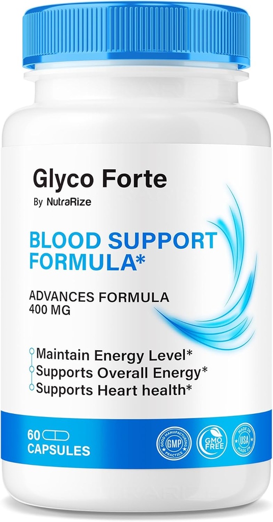 Glyco Forte Capsules, oficial GlycoForte para mantener la salud general, toda la fórmula natural para apoyar la circulación sanguínea, revisión Premium Glyco Forte Pastillas (60 cápsulas)