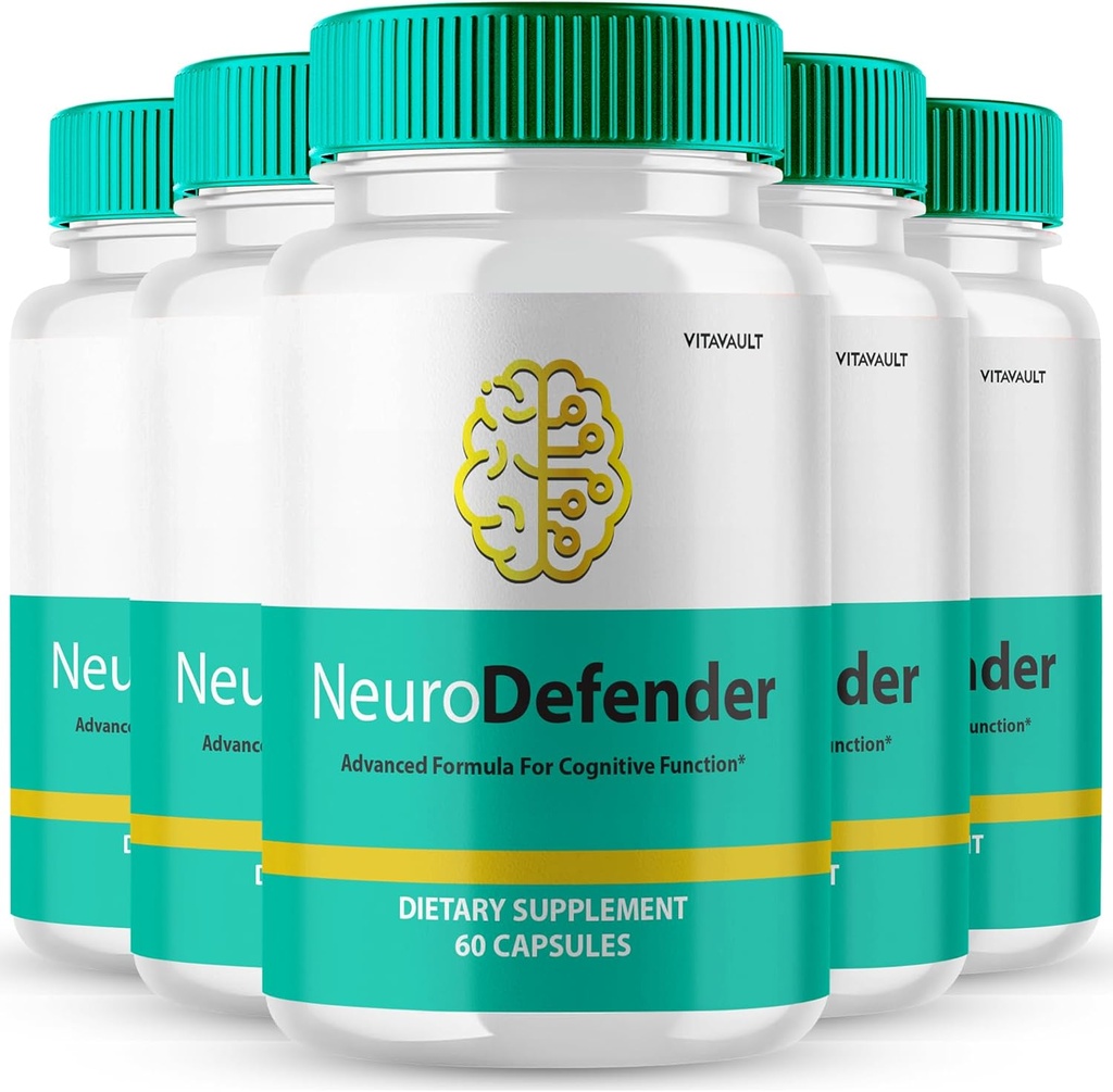 NeuroDefender Advanced Formula Brain Health Support Pills, Extra Strength Nootropics Neuro Defender All Natural Reviews (5 Pack)