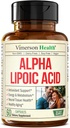 Ácido Lipoico alfa – Alta Potencia 650mg ALA Suplemento para Nerve y Salud Cerebral, Apoyo Antioxidante y Ayuda de Envejecimiento Saludable – Vegan " No GMO – Más fuerte que Alfa Ácido Lipoico 600mg – 60 cápsulas