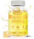 HMB and Leucine Gummies, with 3000mg HMB and L-Leucine Supplement for Muscle Recovery, Muscle Mass & Improve Endurance, for Men & Women, Non GMO, Vegan,Gluten Free, Lemon Flavor, 120 Gummies