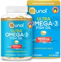 Qunol Omega 3 aceite de pescado Mini Softgels, 1000 mg aceite de pescado ultra puro, apoyo de salud del corazón, Omega 3 DHA Suplementos, sabor de limón, 2 mes de suministro, 120 cuenta