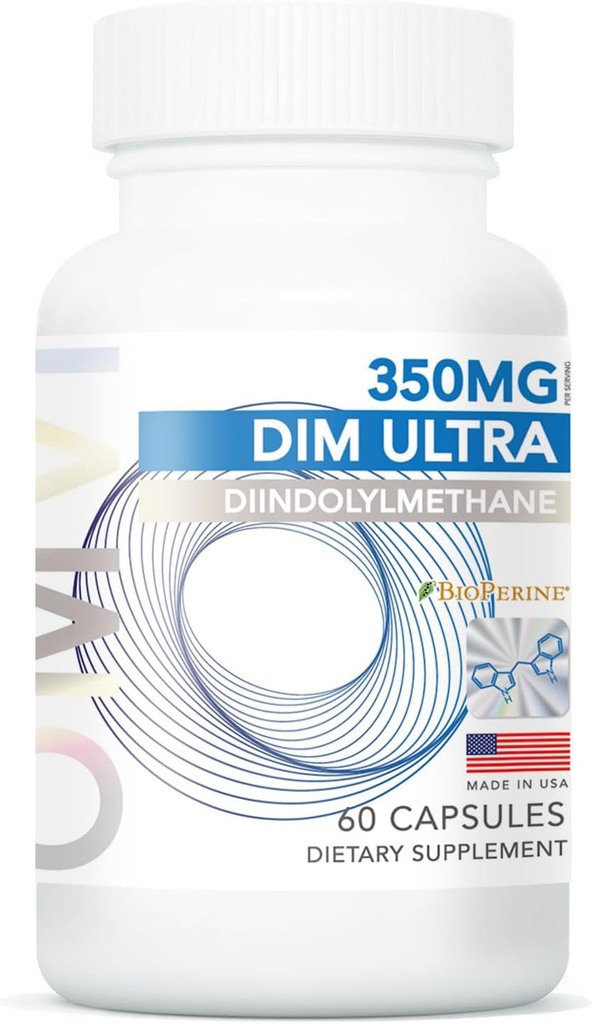 Omvi Formulas DIM Ultra 350mg 60 Capsules with Broccoli Extract, BioPerine