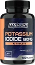 Iodida de potasio 130 mg, No GMO, Suplemento dietético, 180 Tabletas, hasta 6 meses de suministro, píldoras de iodida de potasio, YODO Naciente, Hecho en los EE.UU.