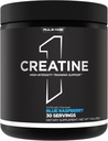 Regla 1 Polvo de crema – Monohidrato de crema micronizada pura para el ejercicio de alta intensidad y apoyo de masa corporal magra, saboreado y desarmado (30 servidos, frambuesa azul)