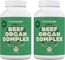 Zen Principle Grass Fed Beef Organs Supplement – Desiccated Liver, Heart, Kidney, Pancreas, Spleen, Intestine &amp; Tripe/Stomach – Grass-Fed &amp; Grass-Finished on the Natural Pastures of New Zealand 2-Pack