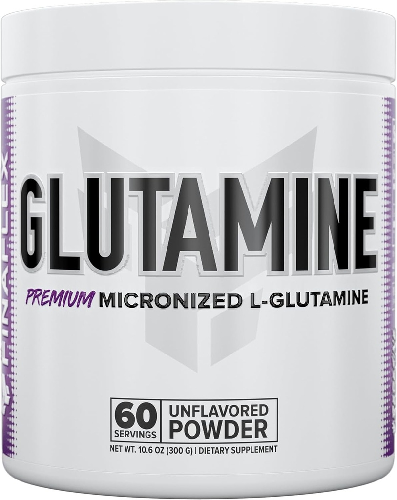 FINAFLEX Pure GLUTAMINE, Unflavored Powder - 10.6 oz - Reduce la desintegración muscular &amp; soporta niveles de nitrógeno - 100% Pure L-Glutamina - 60 Servimientos
