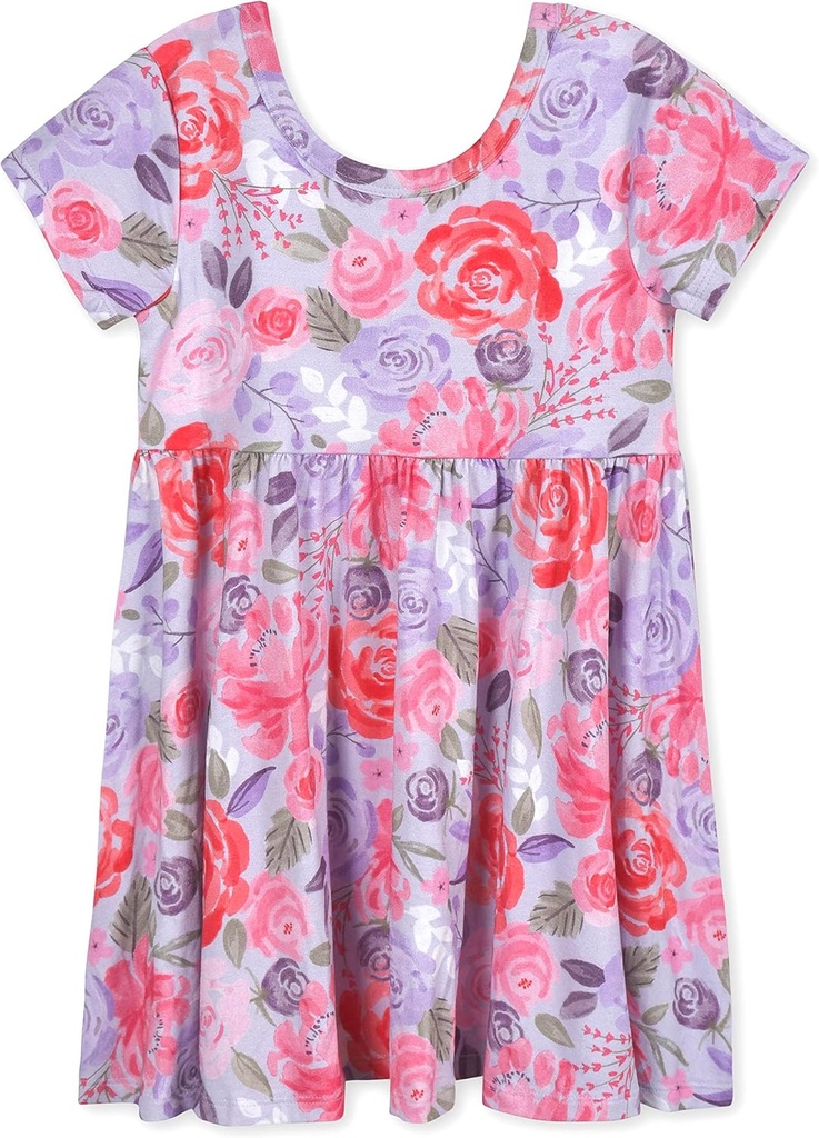 Gerber Baby Girl' Toddler Buttery Soft Short Sleeve Twirl Dress with Viscose Made from Eucalyptus