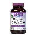 BlueBonnet Nutrition Vitamina C, D3 " Zinc, Immune Health*, Non-GMO, Kosher Certified, Gluten-Free, Soy-Free, Dairy-Free, 50 Vegetable Capsules, 50 Servings