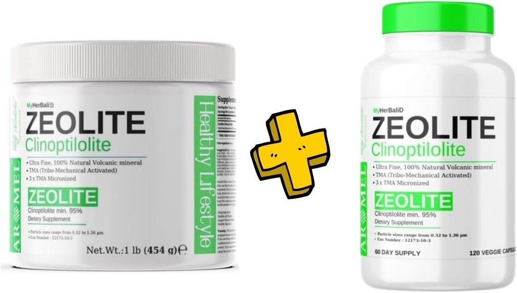 Zeolite Powder ← 1 libra +Zeolite Powder 120 cápsulas