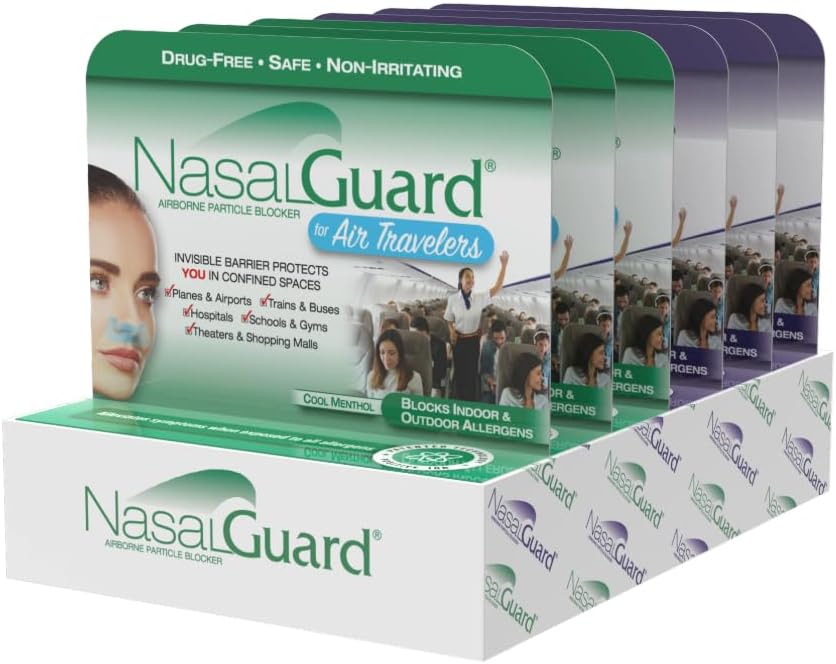 Bloqueador de partículas aerotransportados Nasal Gel para viajeros de aire - sin drogas, no irritante, no somnoliento, Airplane Travel Aprobado - Más de 150 aplicaciones Por tubo (Mixed, 3g, Pack de 6)