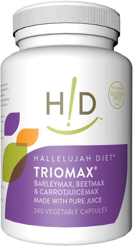 Aleluya Dieta TrioMax – Amplio espectro Vitamina &amp; Antioxidante Blend Suplemento, Alimentación-Basada, Sin gluten, Vegan, 30-Day Supply, 240 cápsulas