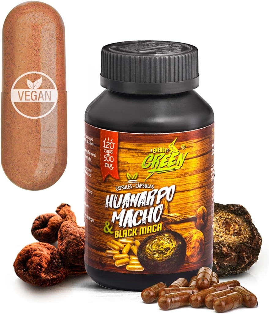 Maca Negra y Huanarpo Macho Capsules l 100% Energizante Natural y Booster l Soporte Inmunitario para Hombres (1500 mg por Servo) l Male Health supplenent l Andes